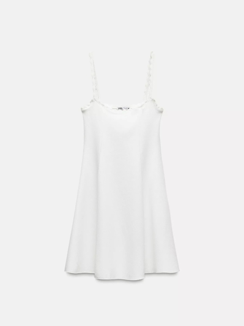 Zara White Stretch Knit Skater Dress